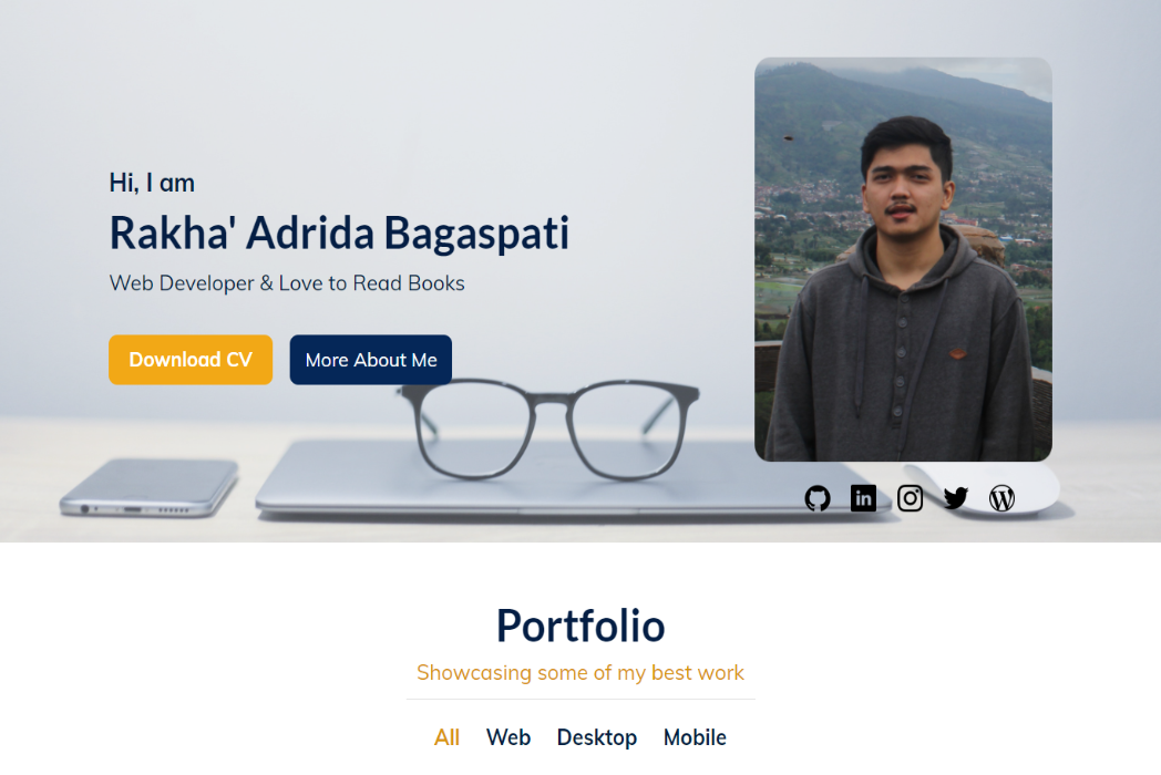 Hasil karya Website Portofolio belajar di BuildWithAngga