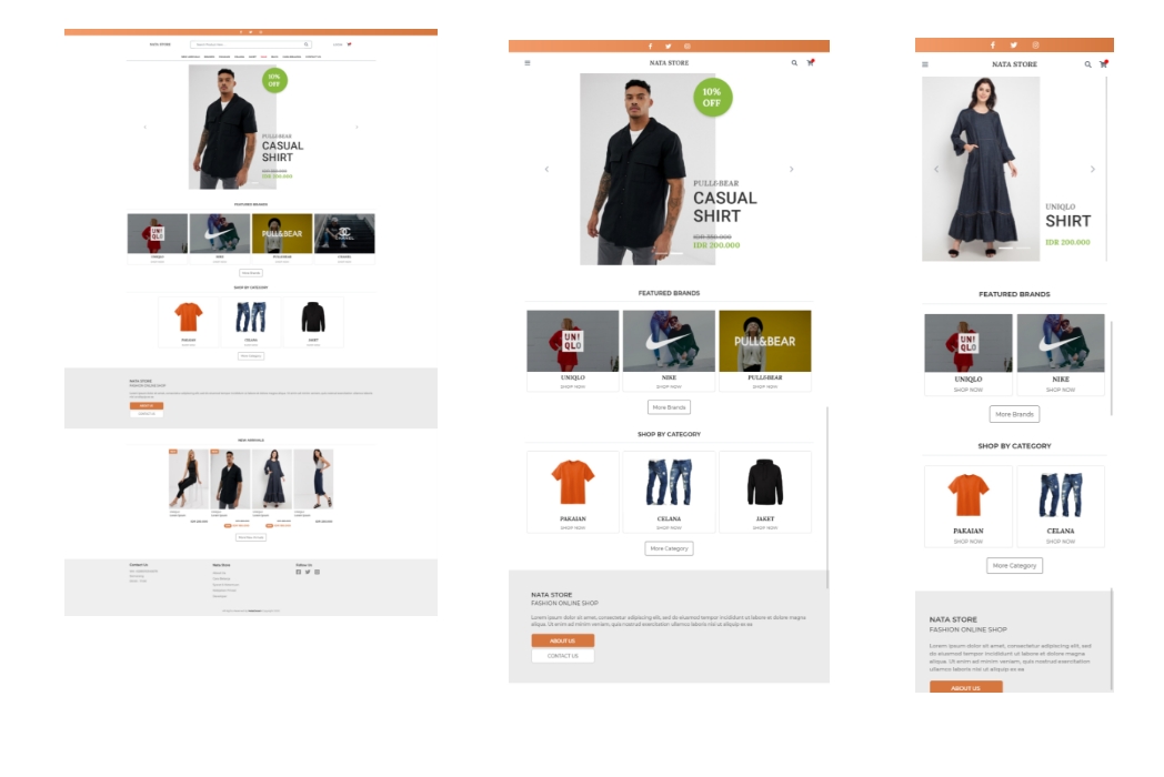 Hasil karya Responsive Simple Ecommerce Website di BuildWithAngga