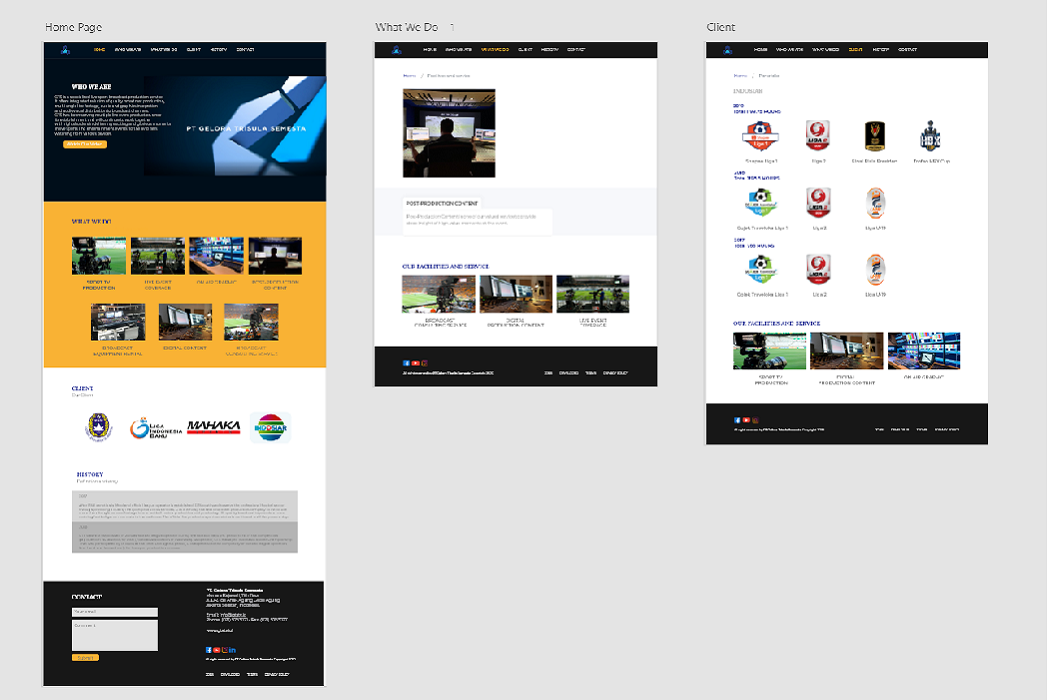 Hasil karya Website Sport Tv Production belajar di BuildWithAngga