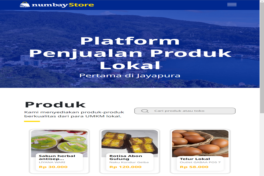 Hasil karya Numbay Store Website di BuildWithAngga