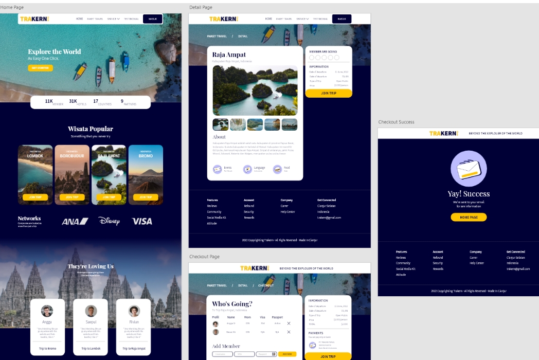 Hasil karya Trakern Web ( Travel Keren Website ) di BuildWithAngga