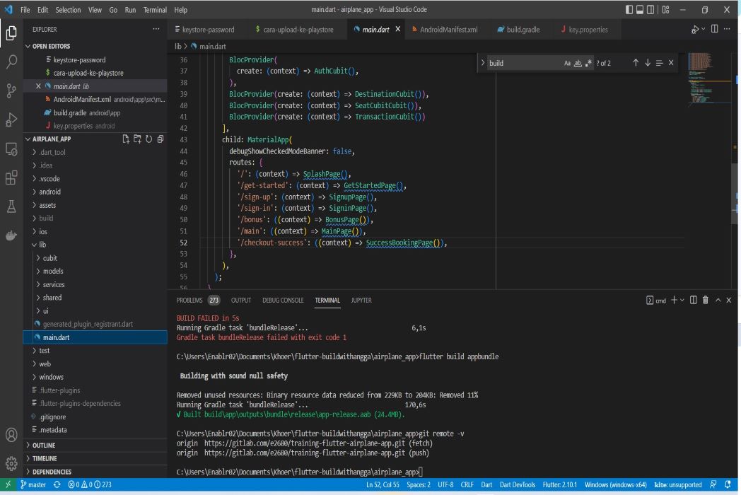 Hasil karya Airplane App Rizal di BuildWithAngga