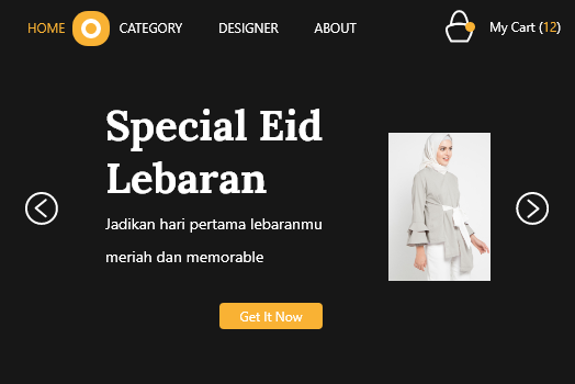 Hasil karya projek Adila Store belajar design dan code di BuildWithAngga