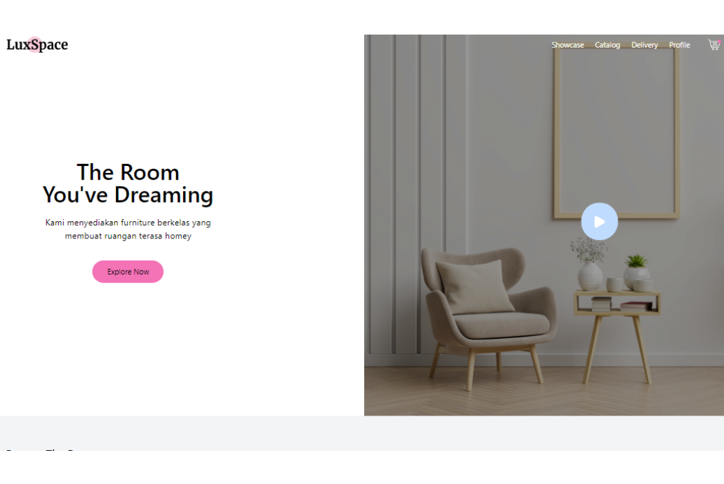 Hasil karya LuxSpace with React JS di BuildWithAngga
