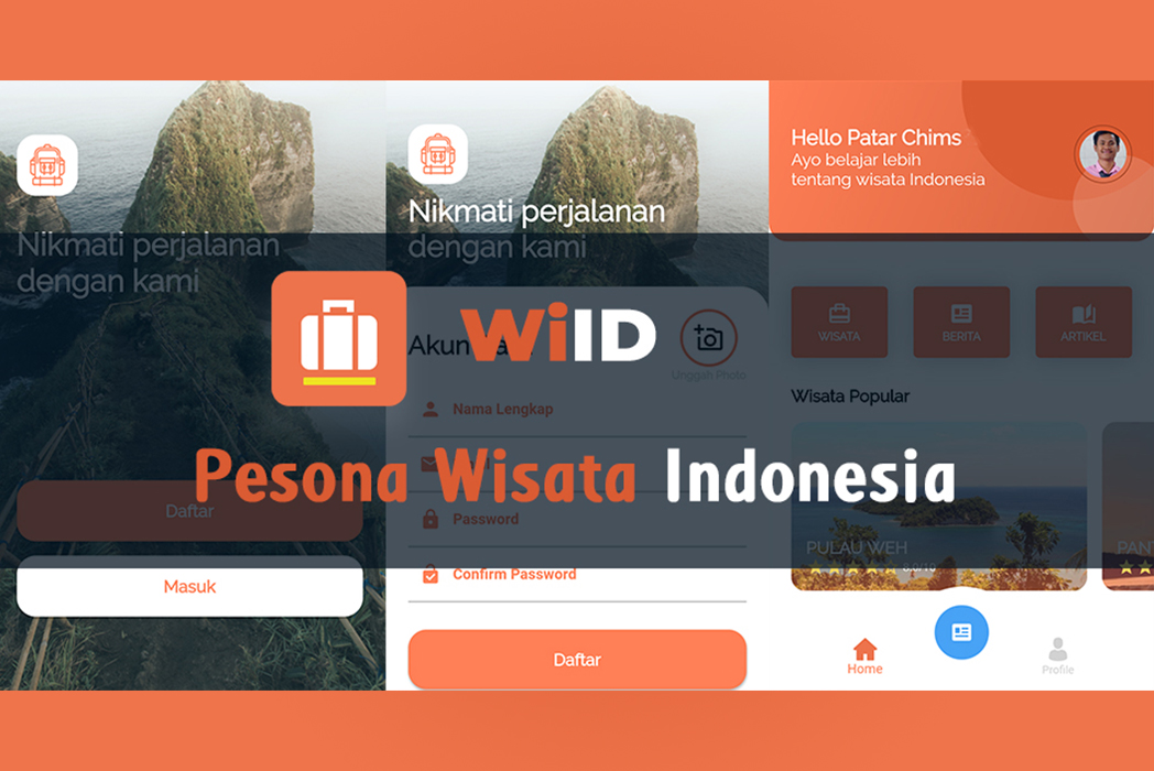 Hasil karya projek WiID (Pesona Wisata Indonesia) belajar design dan code di BuildWithAngga