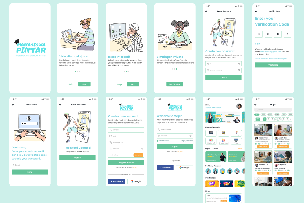 Hasil karya Mahasiswa Pintar Mobile App di BuildWithAngga