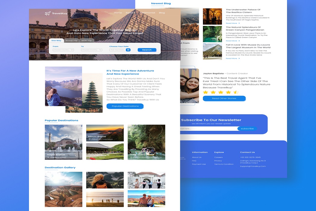 Hasil karya TravelKuy website di BuildWithAngga