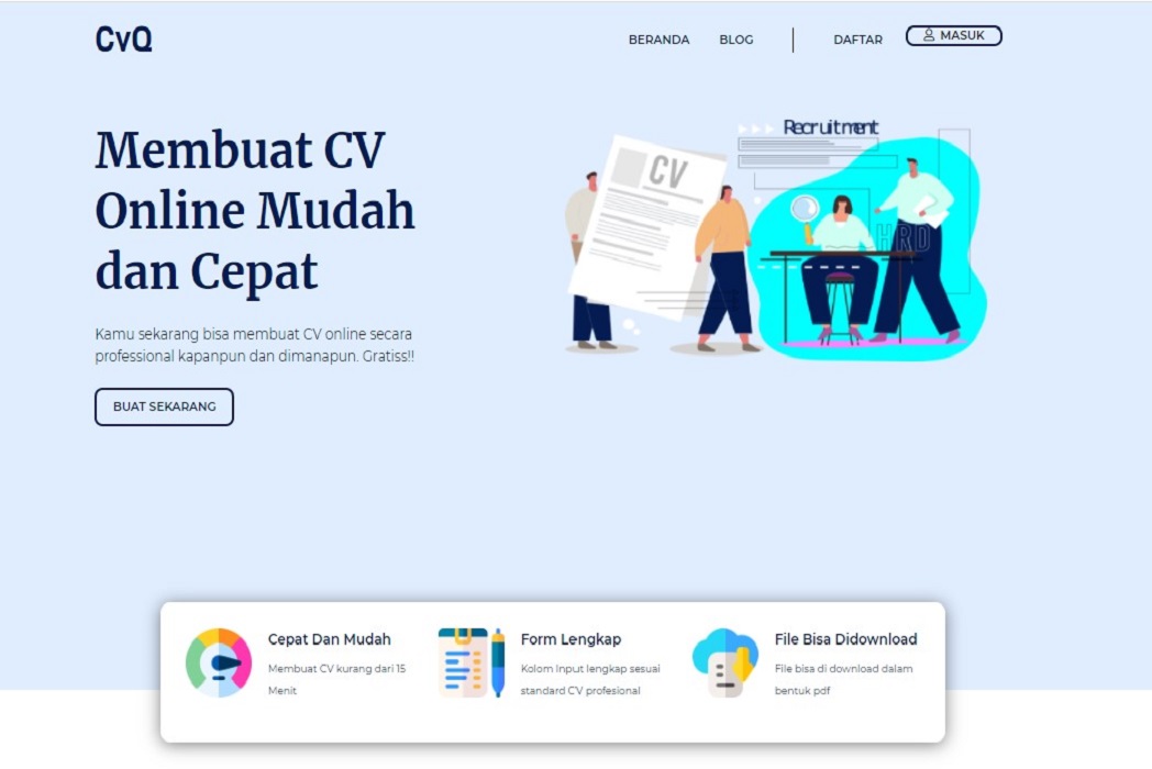 Hasil karya CV Online di BuildWithAngga