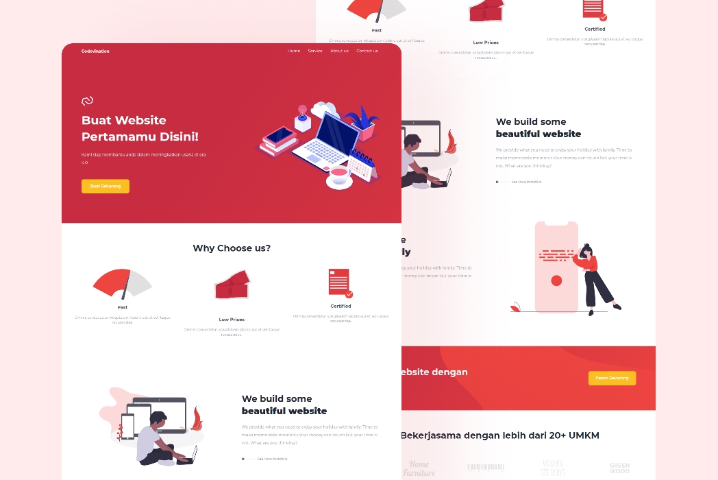 Hasil karya Startup Landing Page di BuildWithAngga