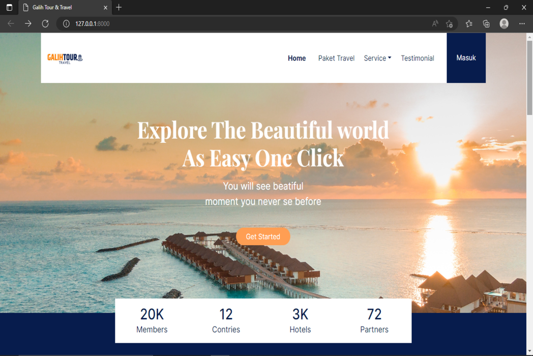 Hasil karya Web Travel Agency di BuildWithAngga