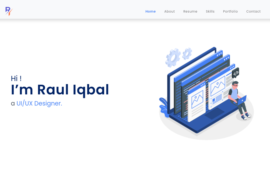 Hasil karya projek Rauliqbal Web Portfolio belajar design dan code di BuildWithAngga