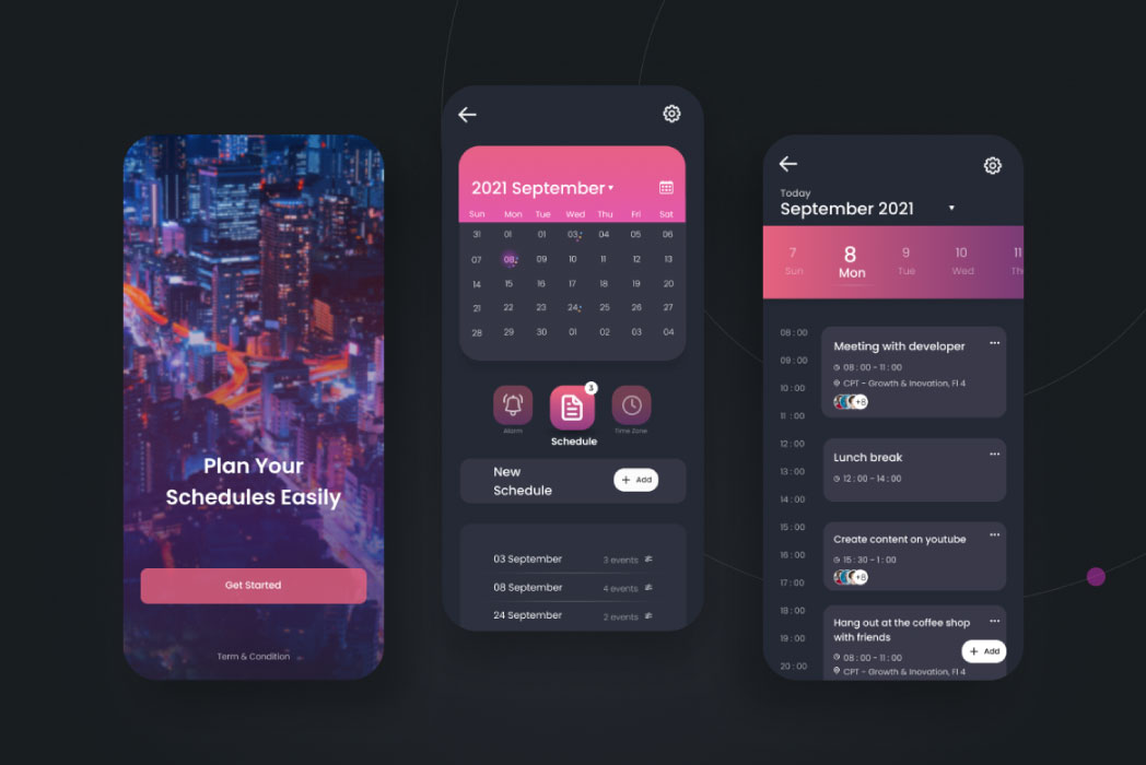 Hasil karya Calender App Design di BuildWithAngga