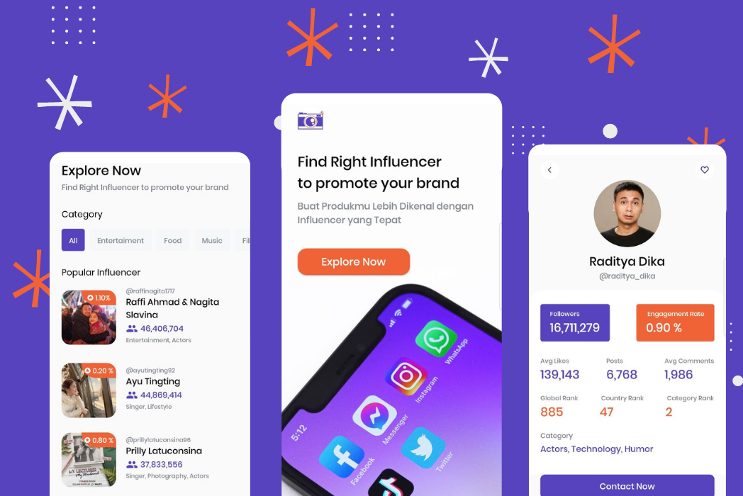 Hasil karya Find Influencer belajar di BuildWithAngga
