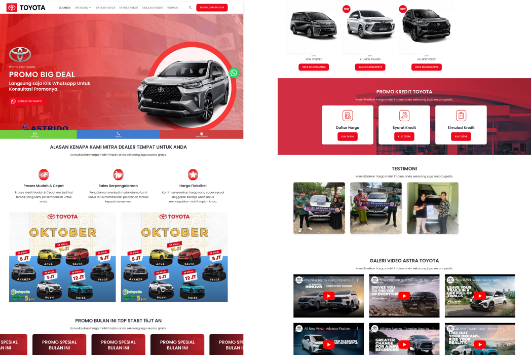 Hasil karya projek Promo Best Toyota Id Website belajar design dan code di BuildWithAngga