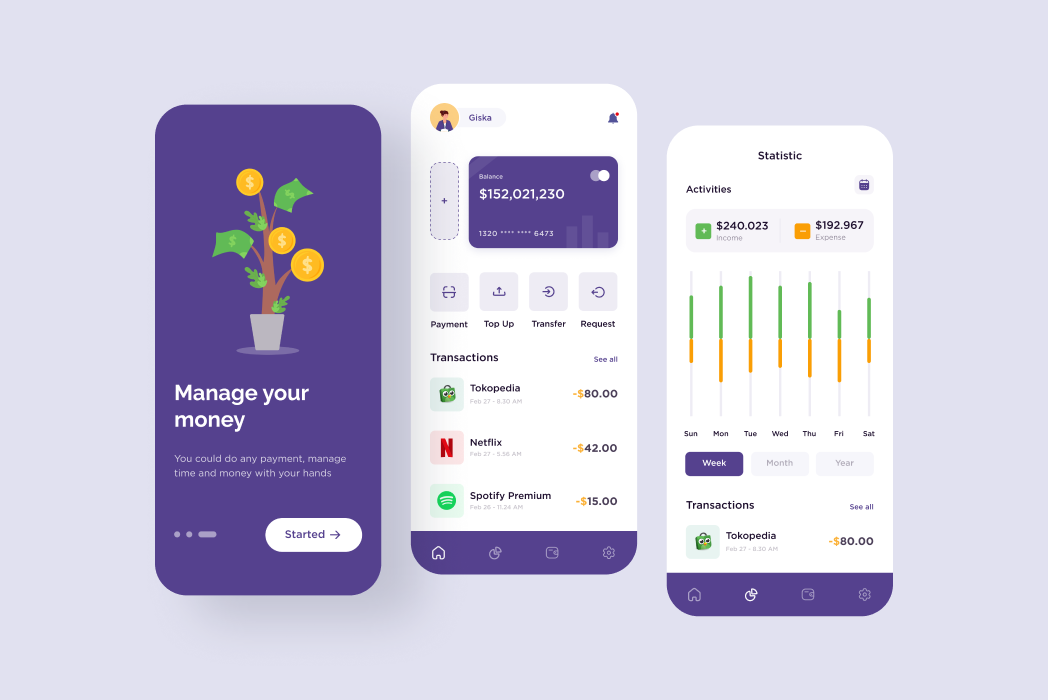 Hasil karya Wallet App (Aplikasi Dompet Digital) di BuildWithAngga