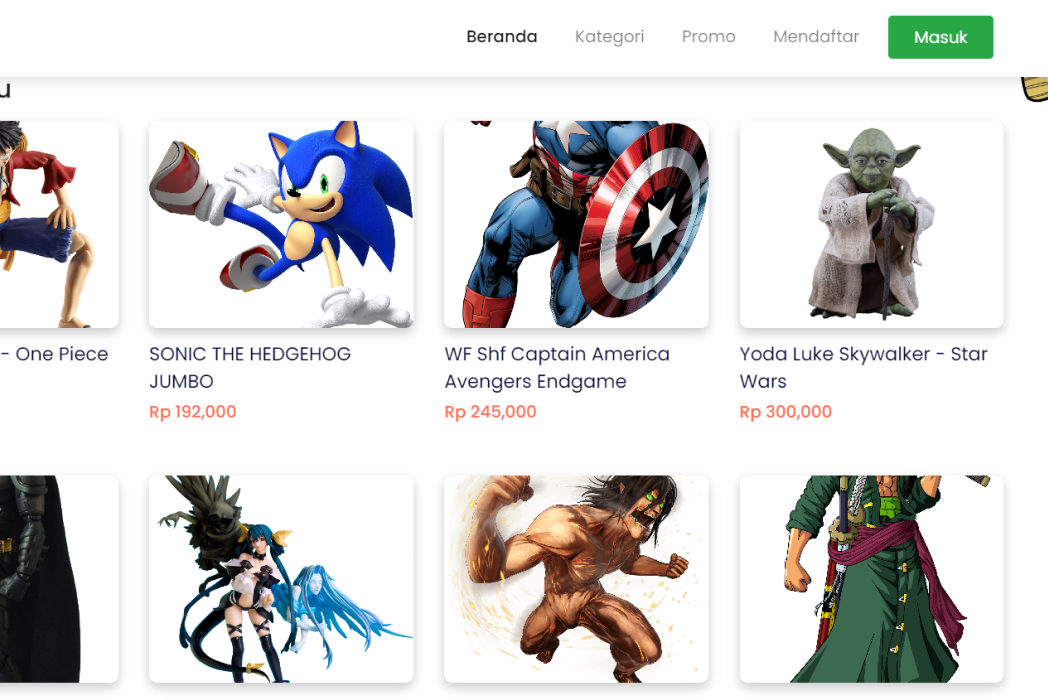 Hasil karya Action Figure Marketplace di BuildWithAngga