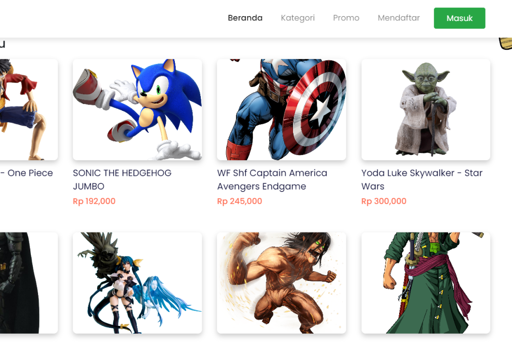 Hasil karya Action Figure Marketplace belajar di BuildWithAngga