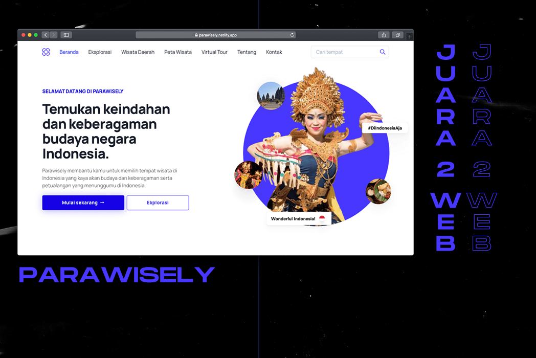 Hasil karya projek Parawisely - Website Pariwisata belajar design dan code di BuildWithAngga