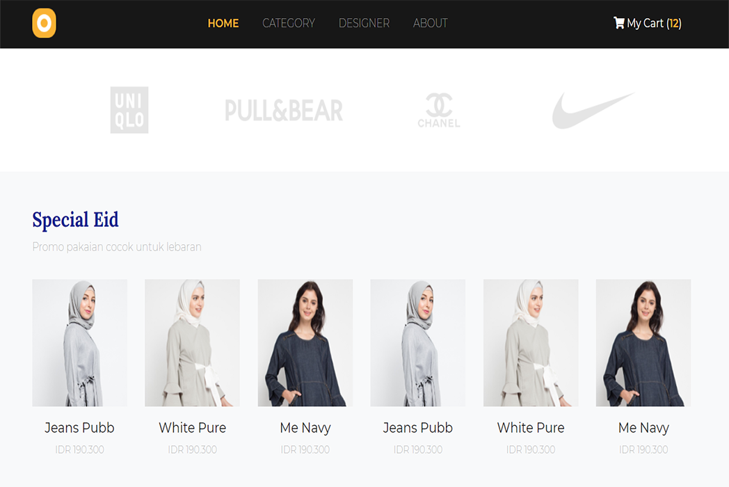 Hasil karya Online Shop With PWA di BuildWithAngga