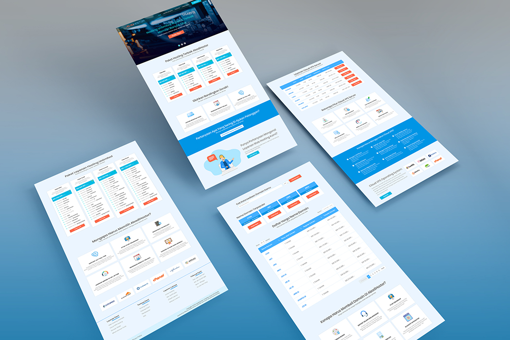 Hasil karya projek Web Hosting Service belajar design dan code di BuildWithAngga