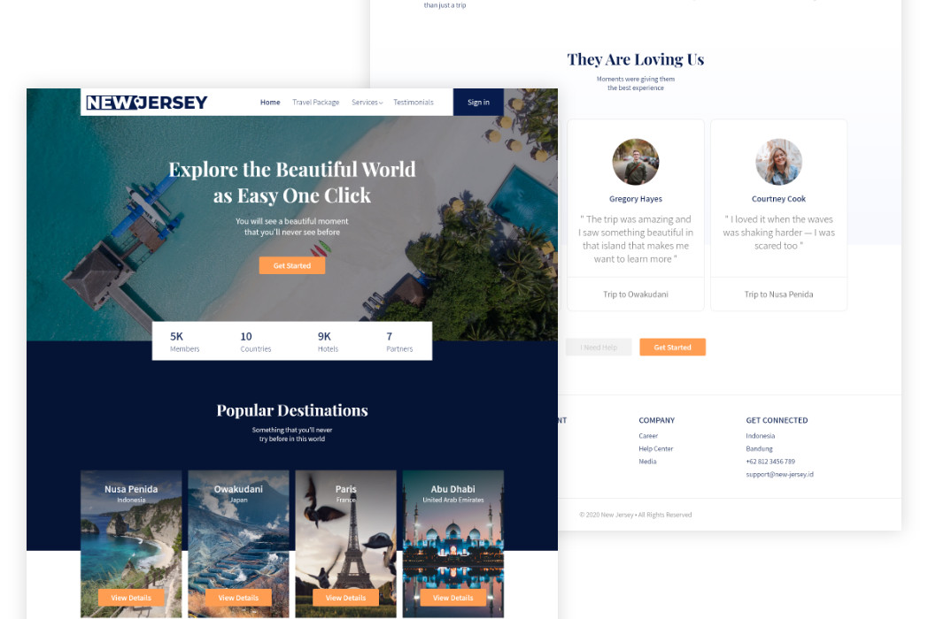 Hasil karya New Jersey Travel di BuildWithAngga