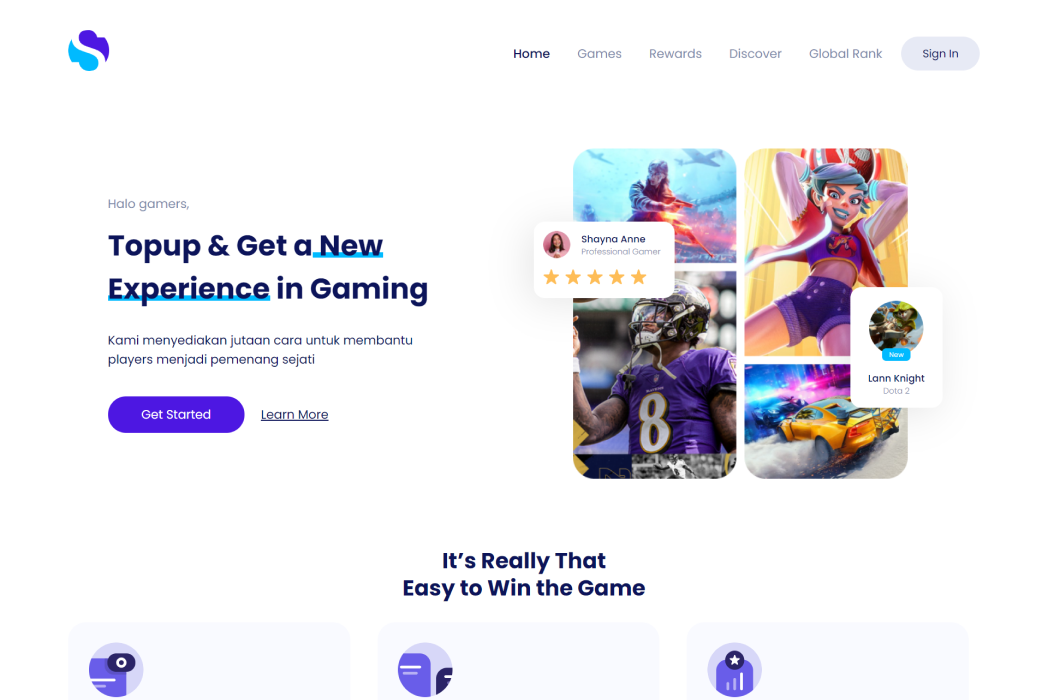 Hasil karya StoreGG - Get a New Experience in Gaming di BuildWithAngga