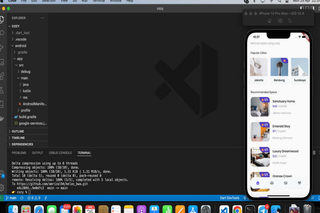 Hasil karya Cozy di BuildWithAngga