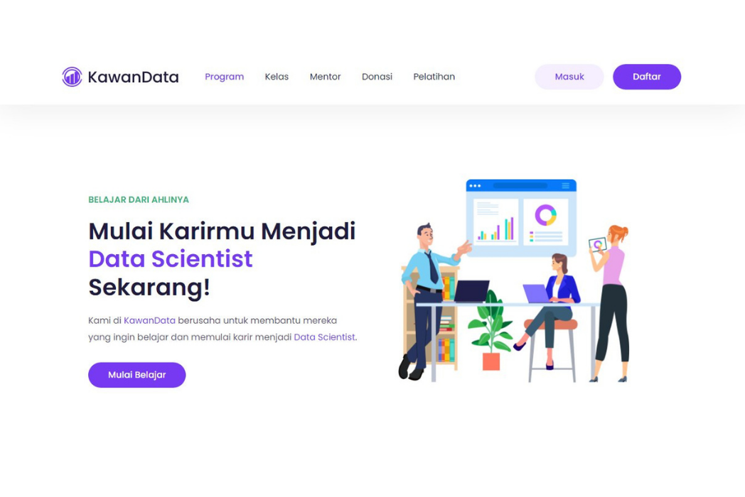 Hasil karya Kawan Data belajar di BuildWithAngga