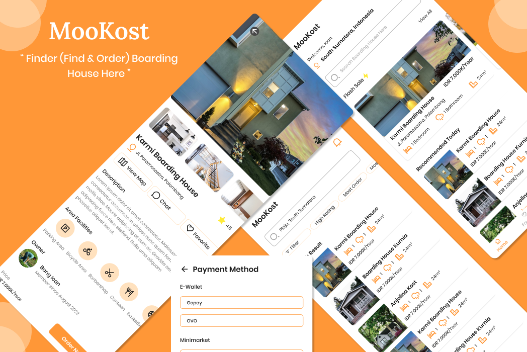 Hasil karya projek MooKost belajar design dan code di BuildWithAngga