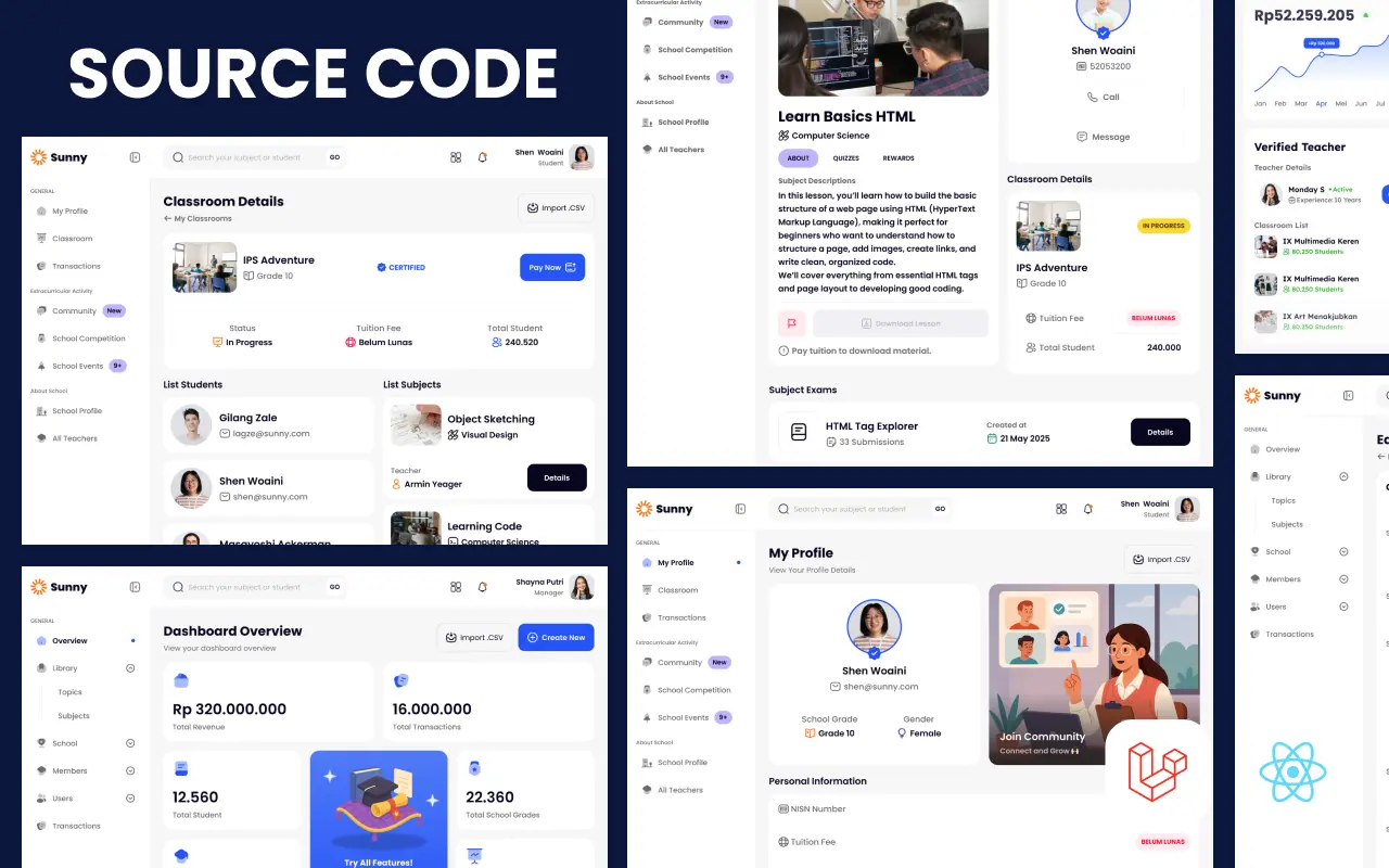 Kelas SC Laravel 12 React v19 TypeScript: Website School Management di BuildWithAngga