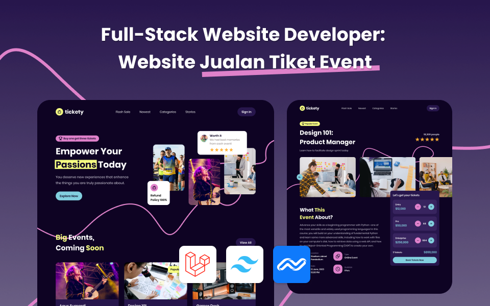 Kelas Full-Stack Web Developer: Jualan Tiket Event (Bonus Hosting) di BuildWithAngga