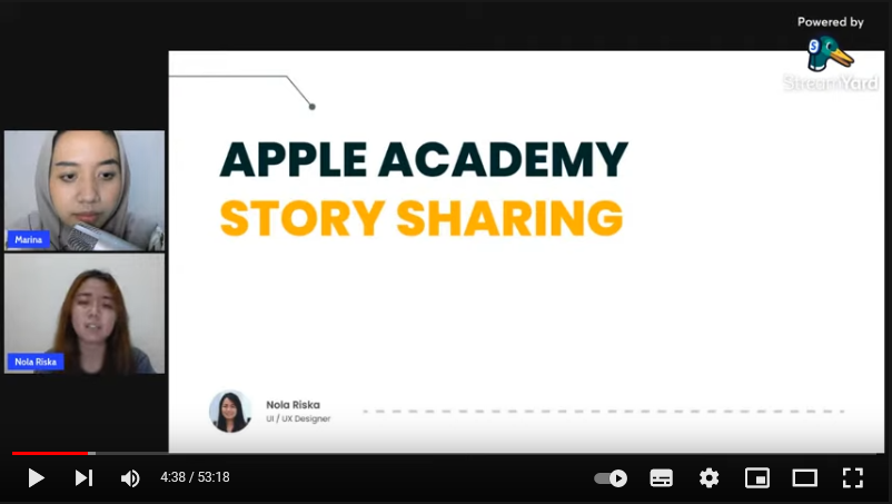 Webinar Apple Academy story sharing di BuildWith Angga