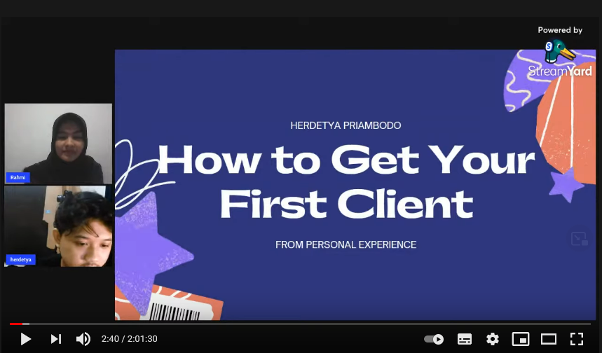 Webinar How to Get Your First Client di BuildWith Angga