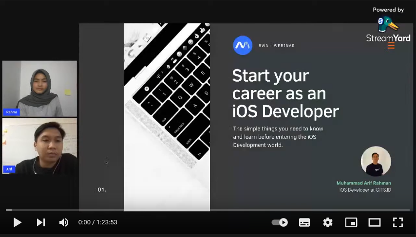 Webinar Start Your Career as an iOS Developer di BuildWithAngga