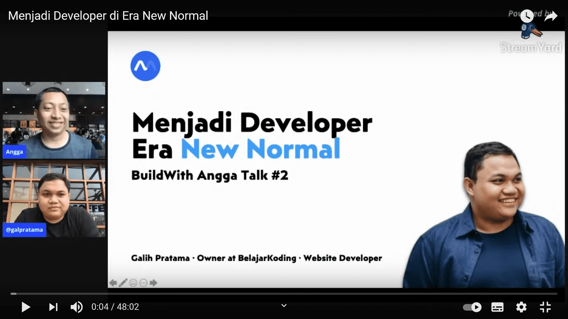 Webinar Menjadi Developer di Era New Normal di BuildWithAngga