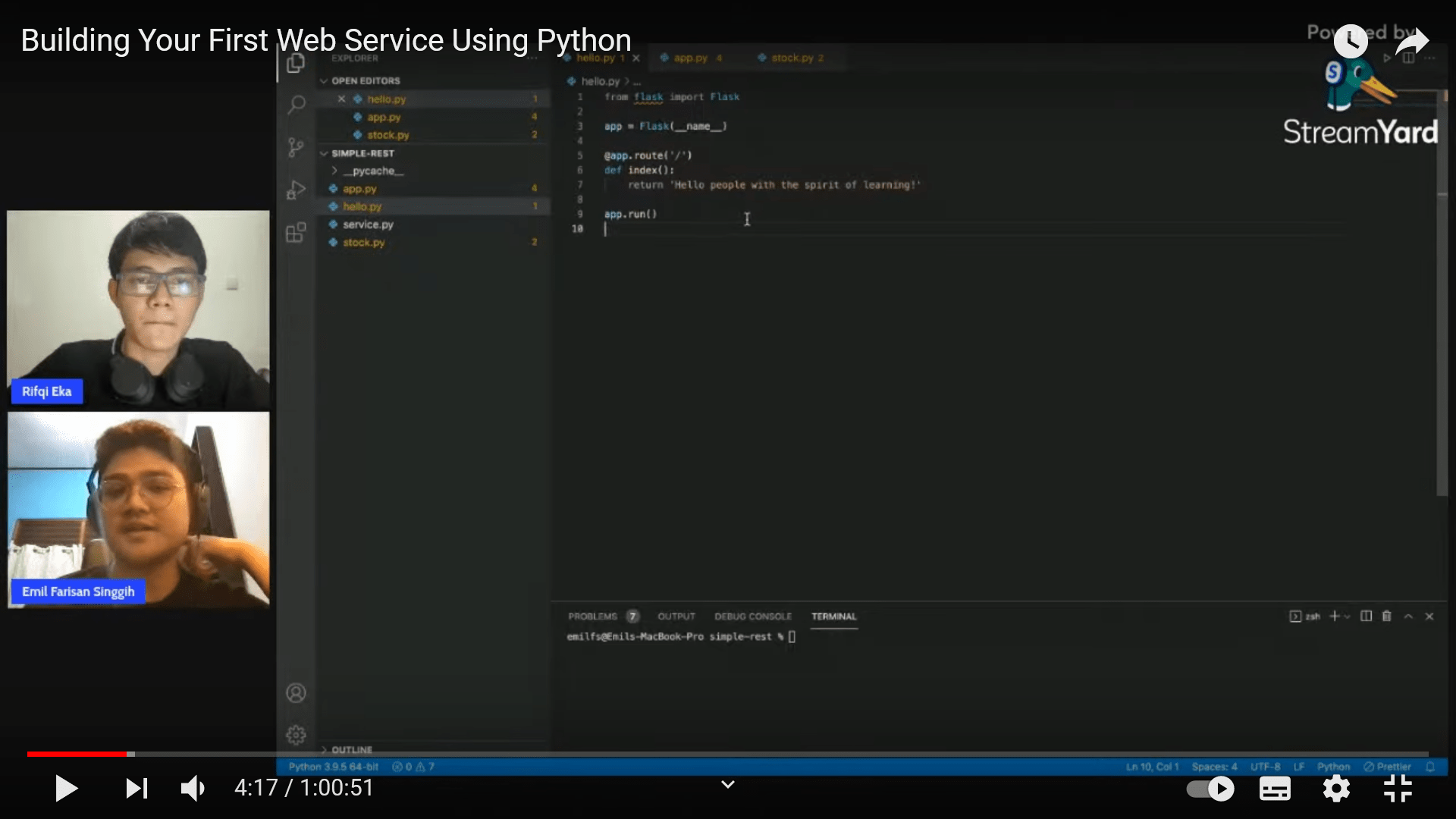 Webinar Building Your First Web Service Using Python di BuildWithAngga