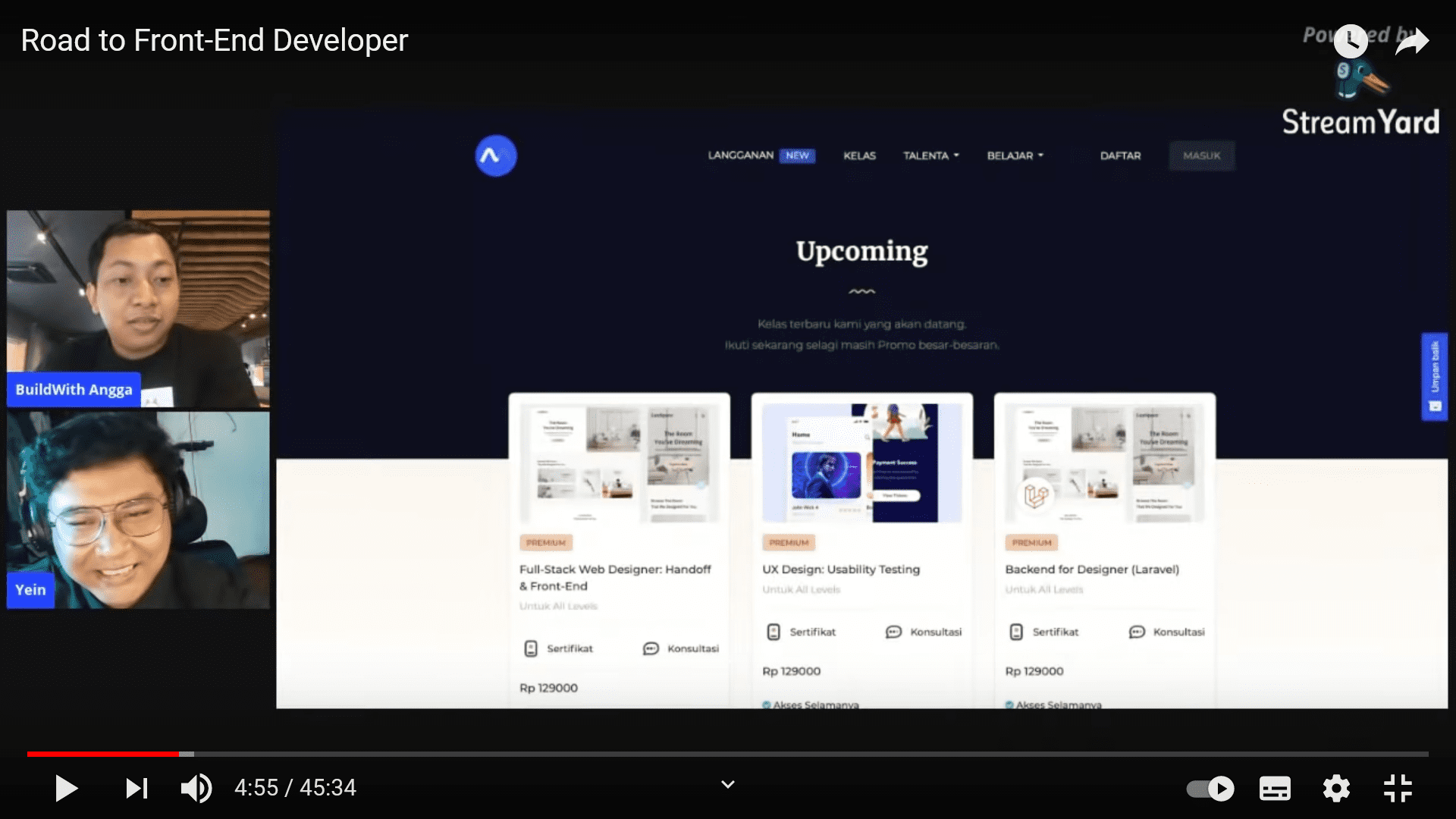 Webinar Road to Front-End Developer di BuildWithAngga