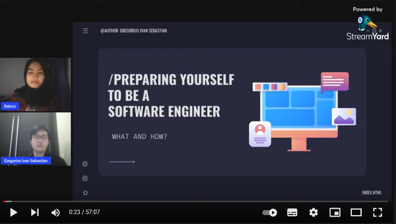 Webinar Preparing Yourself to be A Software Engineer di BuildWith Angga