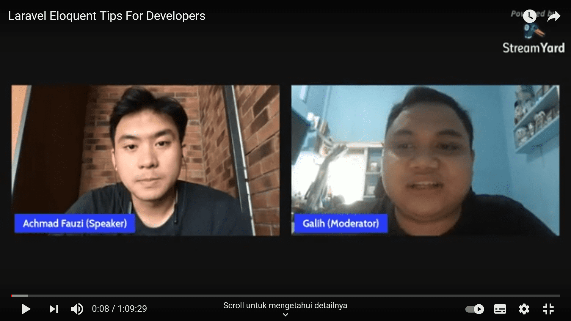 Webinar Laravel Eloquent Tips For Developers di BuildWith Angga