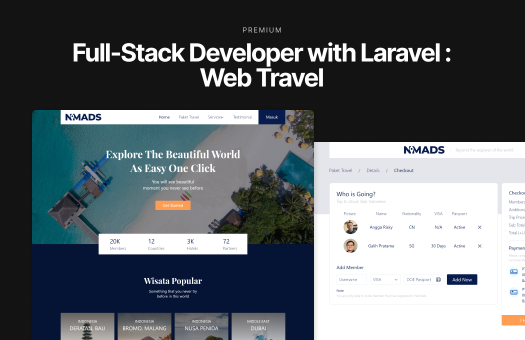 Full-Stack Developer with Laravel: Web Travel
